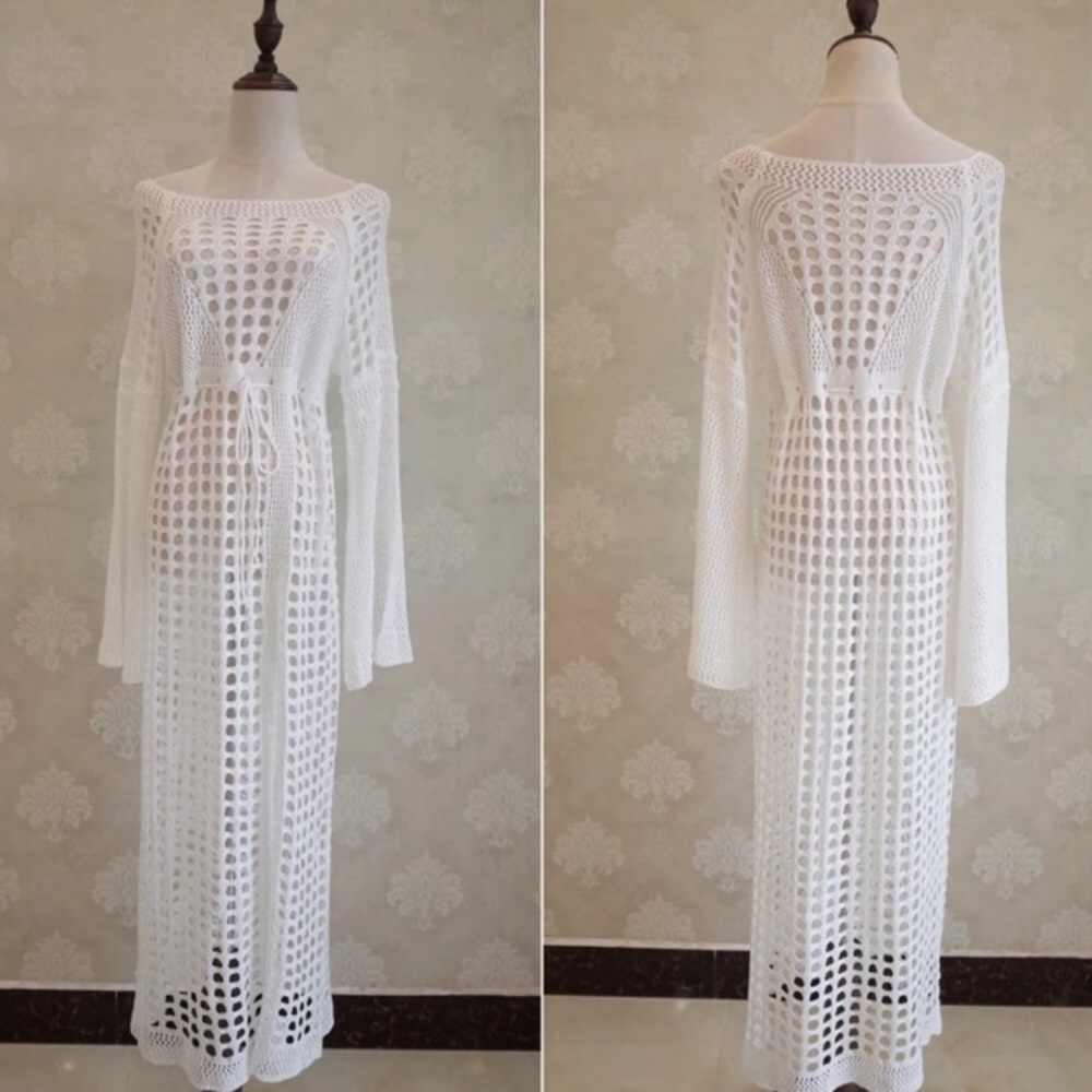 SALE✨LAST 1✨5⭐️NEW CROCHET SLIT LONG COVERUP DRESS - Picture 4 of 7